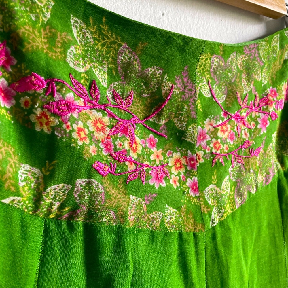 Green Anthropologie skirt